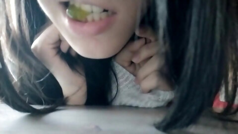 Giantess Uses Her Mouth To Play With Tinys
